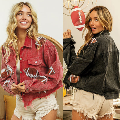 Veste Velours Sequins Oversize